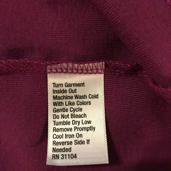 NWT  Perfectly Soft Purple Corded Cowl Neck,3/4 Sleeve 1X  Kim Rodgers, B4 - Picture 6 of 6